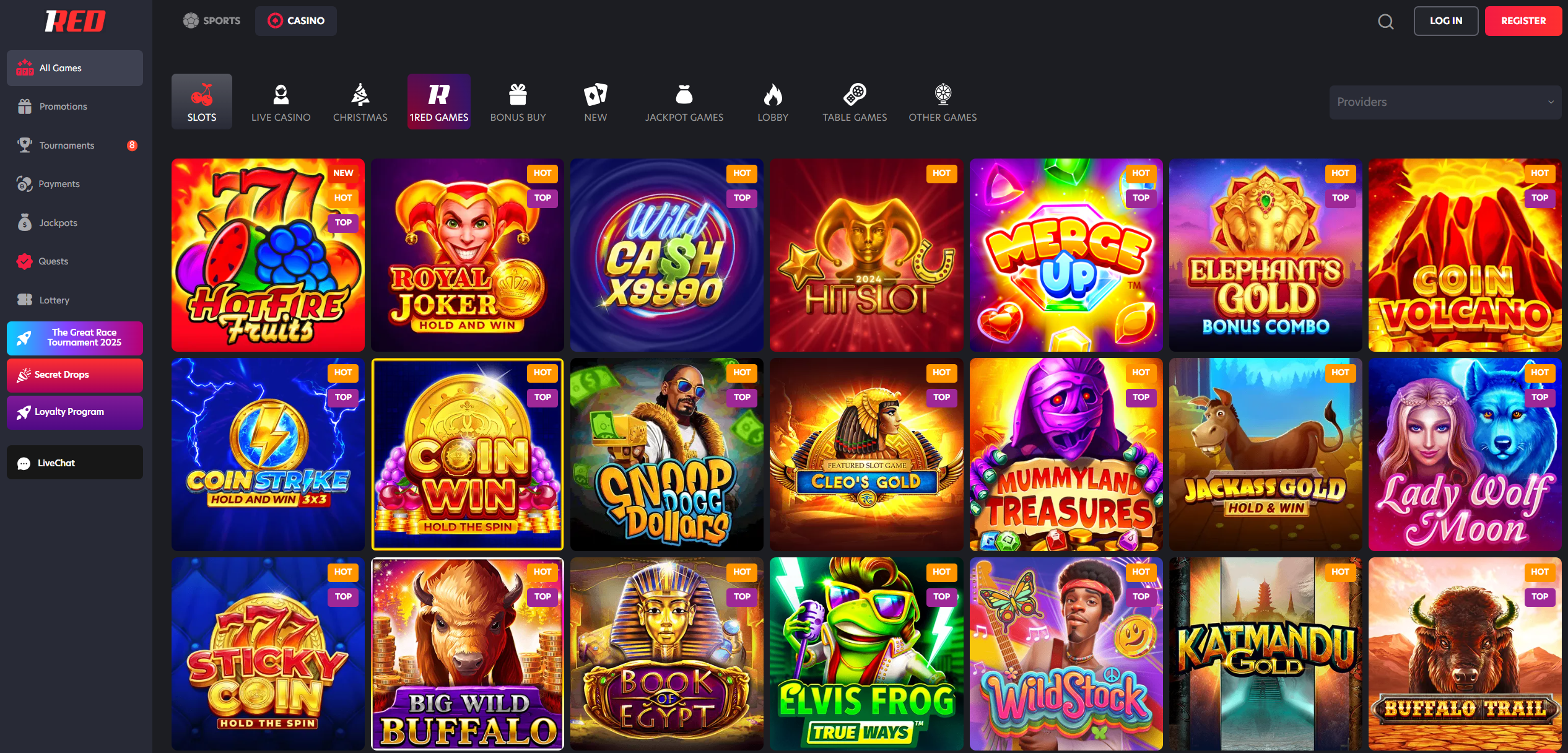 Online Slots at 1RED Casino UK